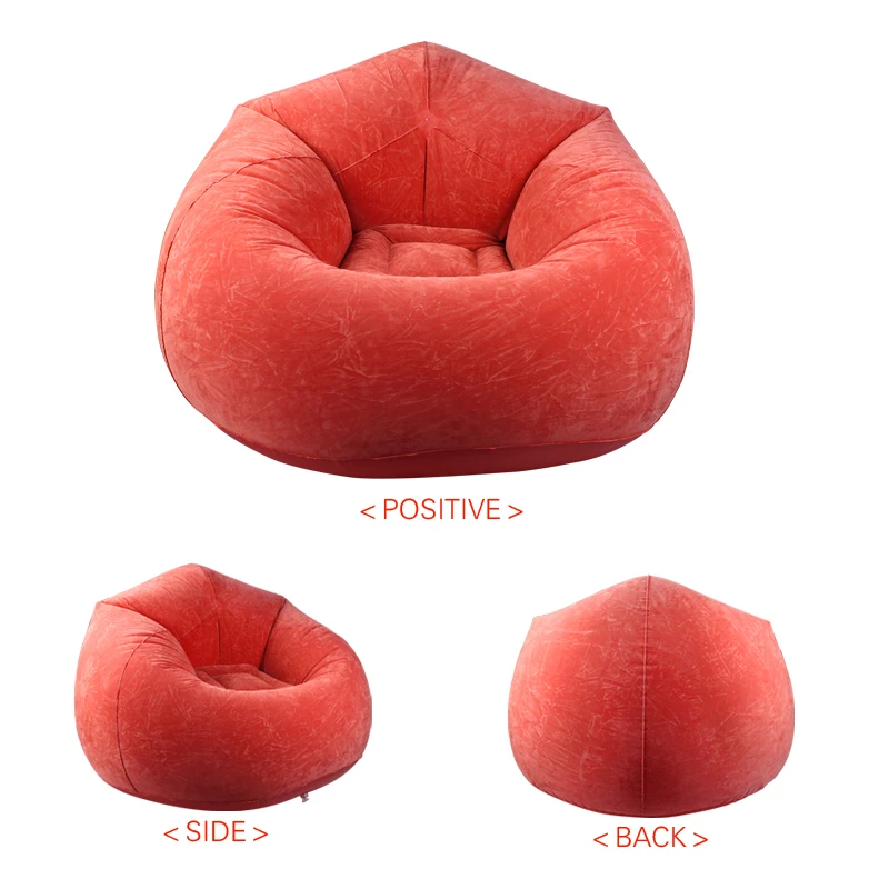 Wholesale Comfortable Flocking Inflatable sofa chair One seat Recreational sofa for Living Room Decorative