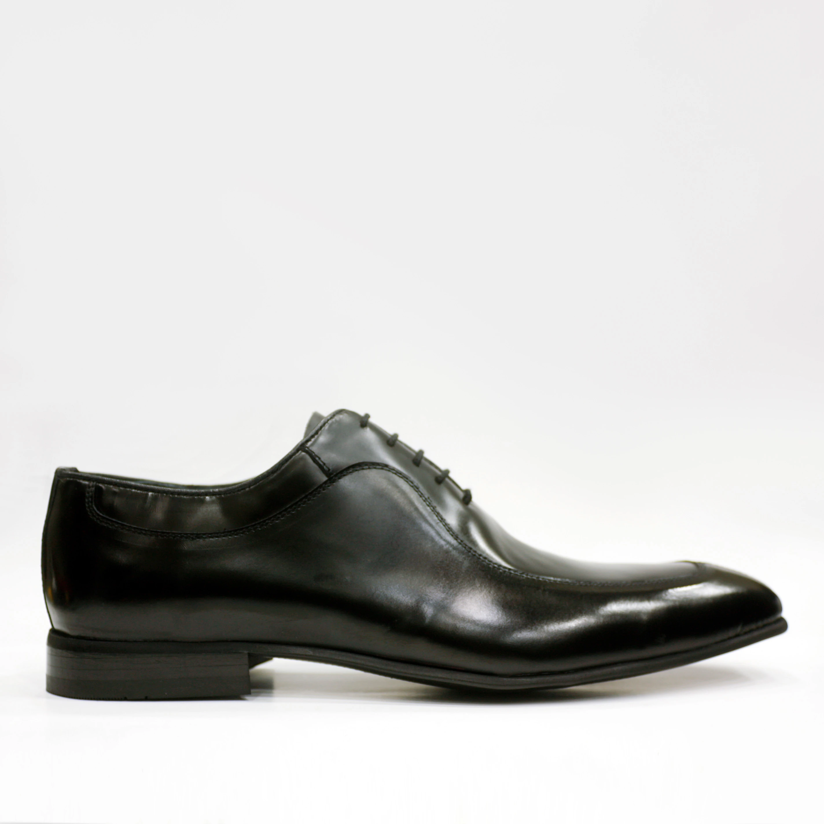 Wholesale Custom Brand Black Polished Genuine Leather Mens Oxford Dress Shoes
