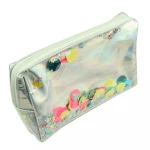 wholesale custom clear PVC cosmetic bag zipper leather cosmetic bag, cosmetic travel bag, makeup bag cosmetic case 7826