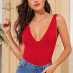 wholesale custom  form-fitting v-neck tank top