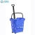 Import Wholesale Folded Hand Rolling Wheels Plastic Shopping Trolley Basket in Supermarket from China