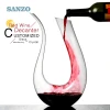 Wholesale hand blown u shape crystal wine decanter in stock