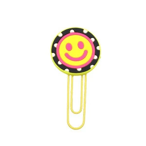 Wholesale high quality customizable soft pvc smiley paper clip