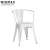 Import Wholesale Industrial Retro Dining Chair Bistro Cafe Use Distressed Armrest Metal Dining Chair With Wooden Seat from China