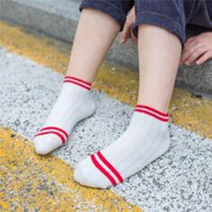 Wholesale kids cotton sports socks Two bars striped baby socks