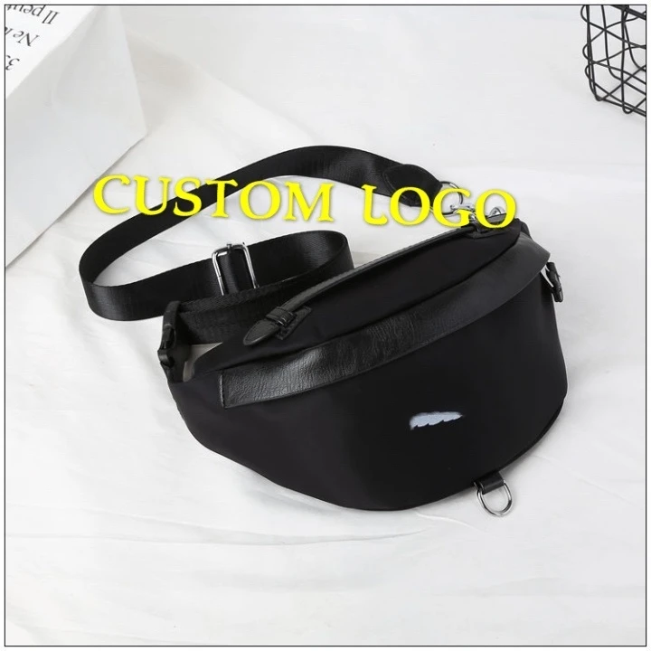 Wholesale polyester sling crossbody handbag waterproof nylon black men women small sport messenger running waist bag