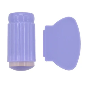 Wholesale Pure Clear Jelly Silicone Nail Art Stamper Scraper with Cap For Polish Stamping Manicure Tools  NS01