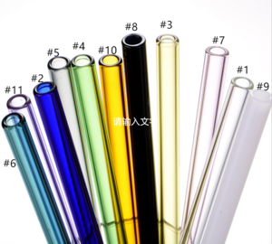 Wholesale Reusable Transparent Colored Large Diameter Smoothie Straw Bubble Tea Straight Glass Drinking Straw
