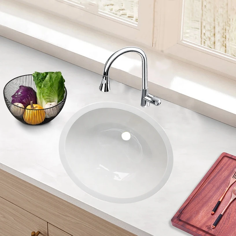 Wholesale Round Counter Top Sink Over Mount Table Top Hand Wash Basin Bathroom Vessel Sink