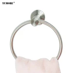 Wholesale wall hung 304 stainless steel towel ring bathroom ring shape hotel towel rack