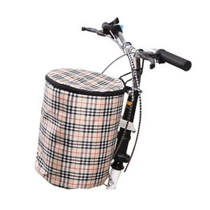 wholesale Waterproof canvas bicycle basket with cover basket bike