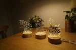 Wholesale Wood Led Night Light Base, 3d Led Lamp Wooden Base