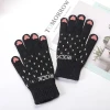 winter cashmere glove women Winter Keep Warm Knitted Gloves five fingerg mobile phone touch screen Gloves