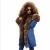 Import winter jacket women outwear thick parkas Lady&#x27;s denim coat natural real fox fur collar coat from China