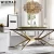 Import WISEMAX FURNITURE Modern Italian dining room furniture set luxury solid wood top gold metal s.s legs dining table sets for home from China