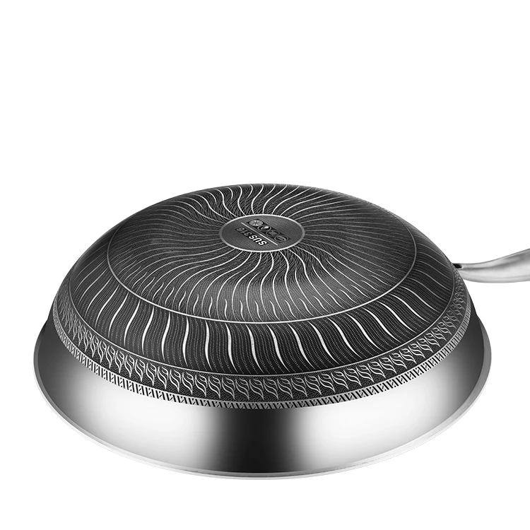 Wok Pan With Lid Glass 32cm Non Coating Kitchenware Frying Non Stick Chinese Wok Pan With Lid