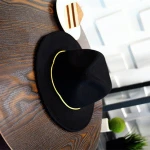 Womens 100% Wool Felt Cloche Short Brim Floppy Fedora Hat