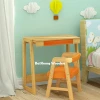 wooden kids furniture solid wood children study desk and chair set