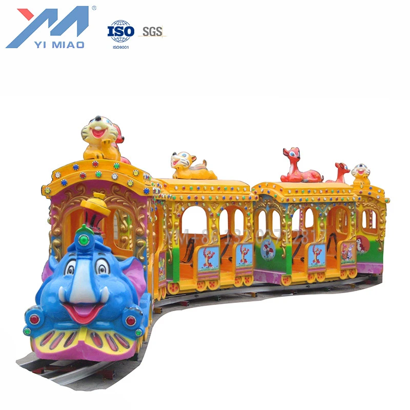 YIMIAO  FACTORY Amusement park elephant Toursit train  battery steam  track train for sale
