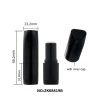ZK68819B High quality triangle round shape matte black empty lipstick tube containers