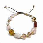 zooying New Fashion Natural Stone Beaded Bracelet Jewelry Crystal Stone Gem Bracelet Female Hand Woven Adjusting Bracelet