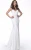 Import jersey embellished fitted prom dress with v-neckline, sleeveless fitted bodice, spaghetti straps, and low v-back, floor length fitted skirt with godet flared end. from China