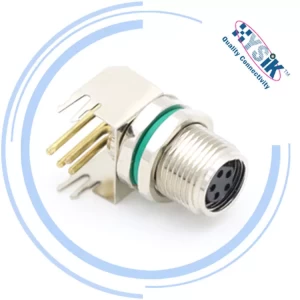 M8 IP67 Waterproof Receptacle Electrical Sensor Right Angle Panel Mount Socket Male Circular 3 4 5 6 8pin PCB Connector