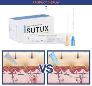 SUTUX micro cannulas for hyaluronic aicd HA dermal filler injection