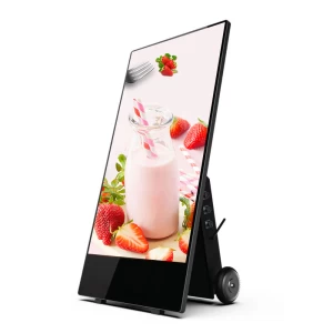 43 inch advertising displays portable battery power outdoor digital signage with wheels