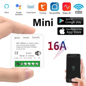 Tuya Wifi Smart Switch MINI 16A DIY 2-way Remote Control Timer Relay Automation For Smart Home Alexa Google Home