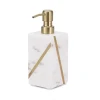Marble brass inlay Bath Accessories 7 pcs white marble bathroom accessories set with soap dispenser bottle tissue box