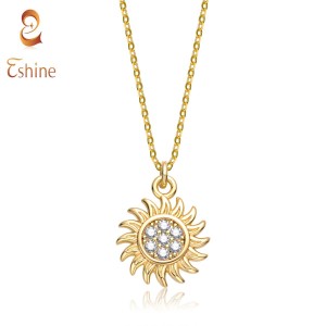 Golden Sunflower Pendant Necklace