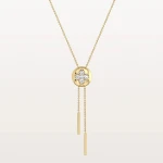 Lab Grown Diamond Ball Pendant Y Necklace In 14K Solid Gold/Platinum