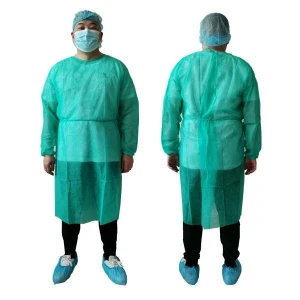 Disposable PP with PE coated waterproof isolation gown