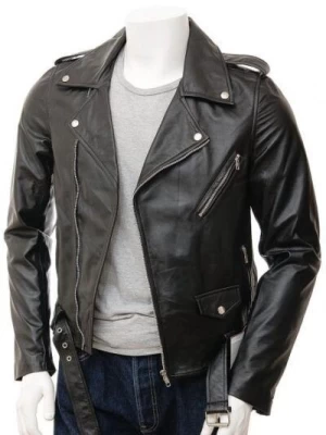 Men’s Black Classic Biker Leather Jacket