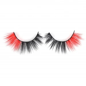 Fashion design double color harmless fiber 3d faux mink lashes