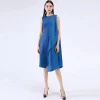 Premium Dress Summer Plus Size Women's Sleeveless Solid Color Loose Midi Skirt