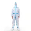 Disposable coverall protective suit with hood