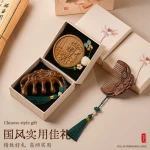 Chinese Sandalwood Wooden Comb Set, Vintage Massage Wood Hair Comb, Mother's Day Birthday Business Gift Souvenir