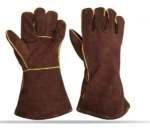 Heavy Duty Cow Split Leather Gloves for Industrial and Outdoor Use