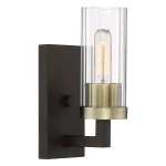 Paint Finish Base Clear Glass Shade Wall Sconce 1- Light Wall Lamp Contemporary Luxury Wall Light Wall Lighting Fixture