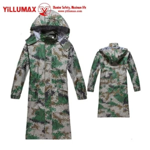 New style Reasonable price waterproof Long conjoined camouflage raincoat YM11R01