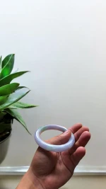 Natural Lavender Jade Bangle – 55mm Size, Certified