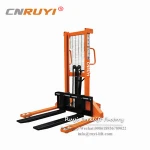 1 Ton Yellow Portable Straddle Type Hand Stacker HSY--W With Lowered fork height And 830mmFork length