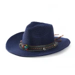 100% Natural Straw Cowboy Hat Women Men HandWork Weave Cowboy Hats Western Sombrero Hombre Lifeguard Hats