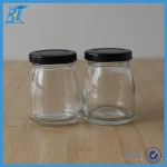 100ml Wholesale Cute jam/ yogurt/ pudding glass jar/ bottle/ container with metal screw lid