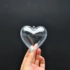 100mm Clear Plastic Acrylic Fillable Hearts Shape Ball Box Ornament