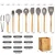 Import 10pcs Silicone Cooking Kitchen Utensils Set, Bamboo Wooden Handles kitchen silicone  cooking Utensil Set for Nonstick Cookware from China