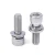 Import 10pcs/Bag M6 10-60mm 304 Stainless Steel Hexagonal Socket Three Combination Hex Screw Bolt With Flat Elastic Washers from China