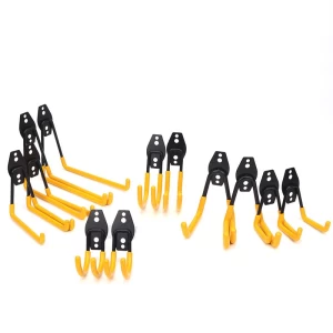 12 pack yellow heavy duty garage storage metal wall coat hooks for bicycle